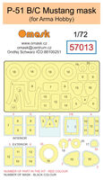 North American P-51 B/C Mustang Masks (for Arma Hobby kits) - Image 1
