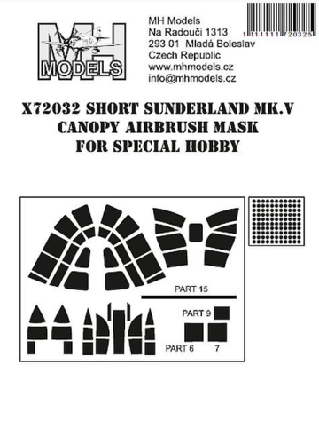 Short Sunderland Mk.V Canopy airbrush mask - Image 1