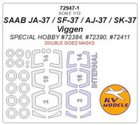 SAAB JA-37 / SF-37 / AJ-37 / SK-37 Viggen (SPECIAL HOBBY) - (Double sided) + wheels masks - Image 1