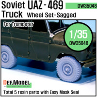 Soviet UAZ-469 Sagged Wheel set (for Trumpeter 1/35)